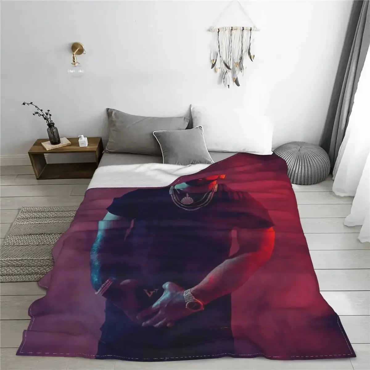 Anuel AA Merch Blanket Coral Fleece Plush Bed Hip Hop Real Hasta La Muerte Throw Blankets Cozy Soft for Car Bedspread