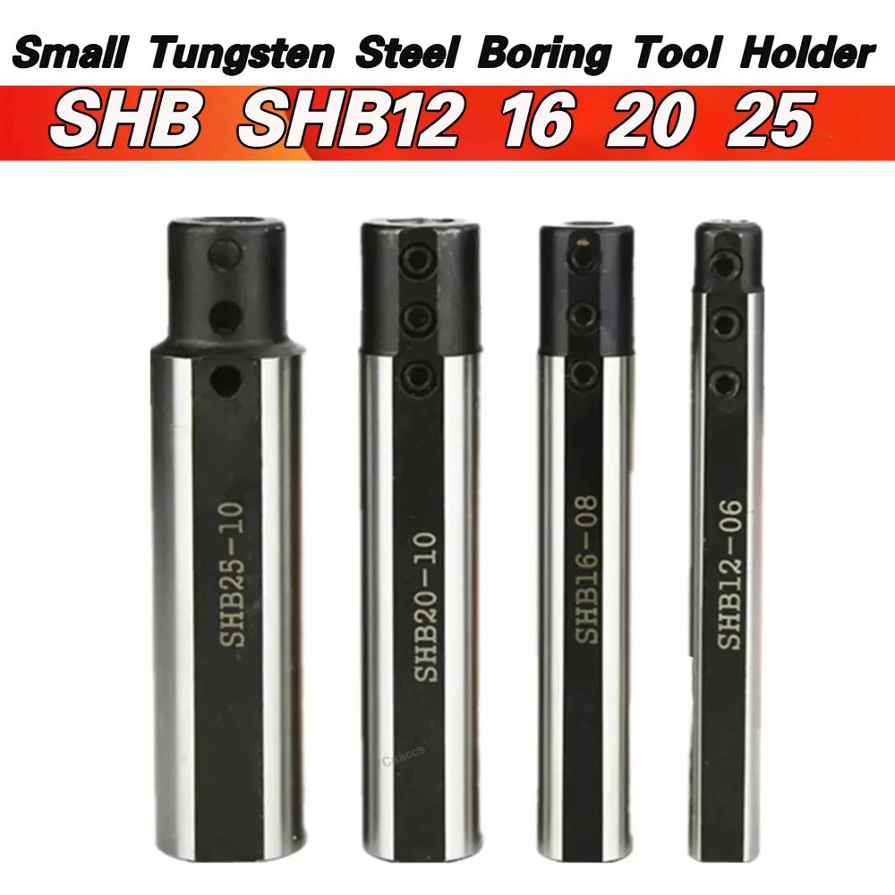 1pcs SHB SHB12 16 20 25 -3 4 5 6 7 8 10 12 16 20mm Small Tungsten Steel Boring Tool Holder Small Diameter Holder Cutting Bracket