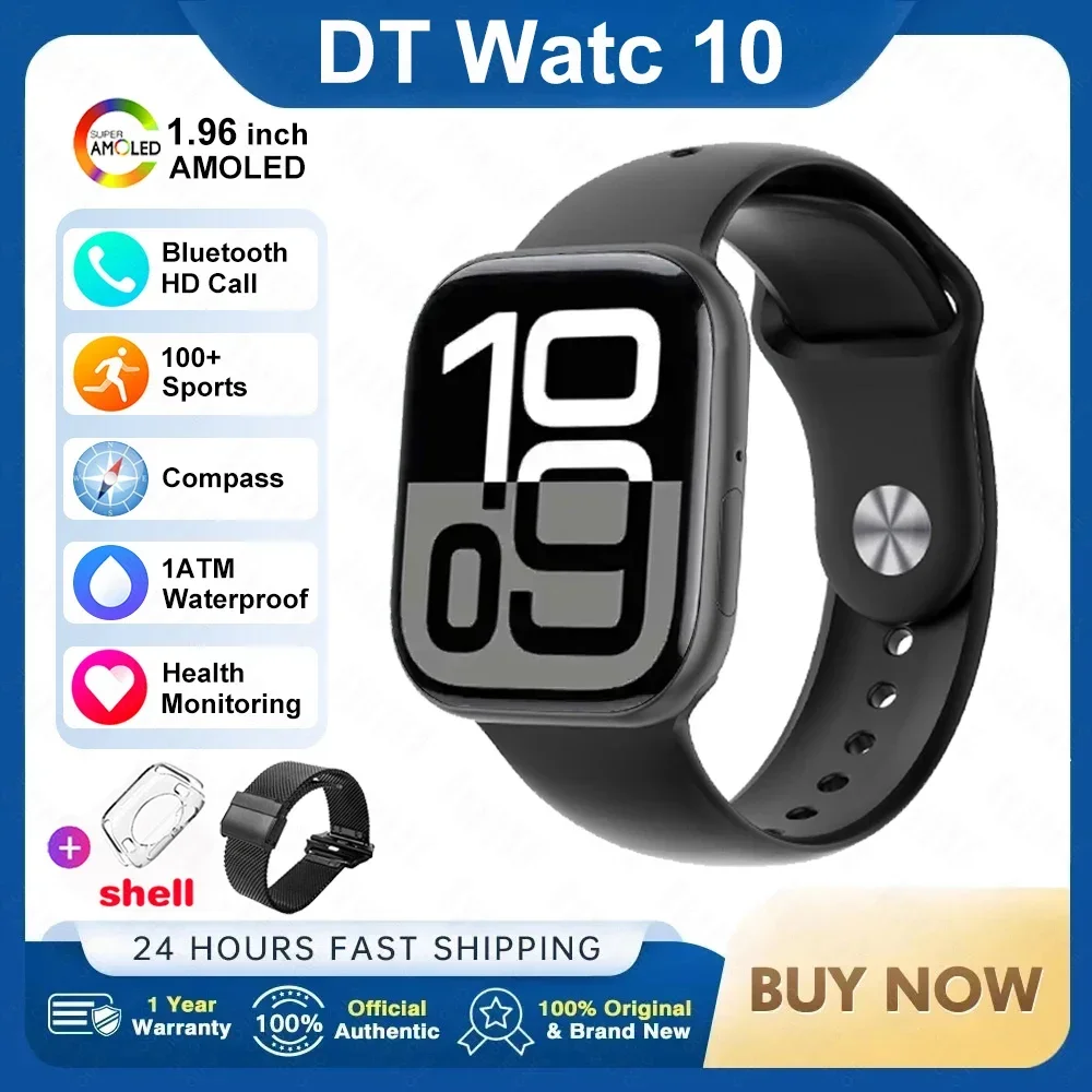 2025 New Original for Apple DT Watch 10 Smart Watch Men AMOLED 4GB Memory Music 3D Surround BT Call Waterproof smart watch Woman