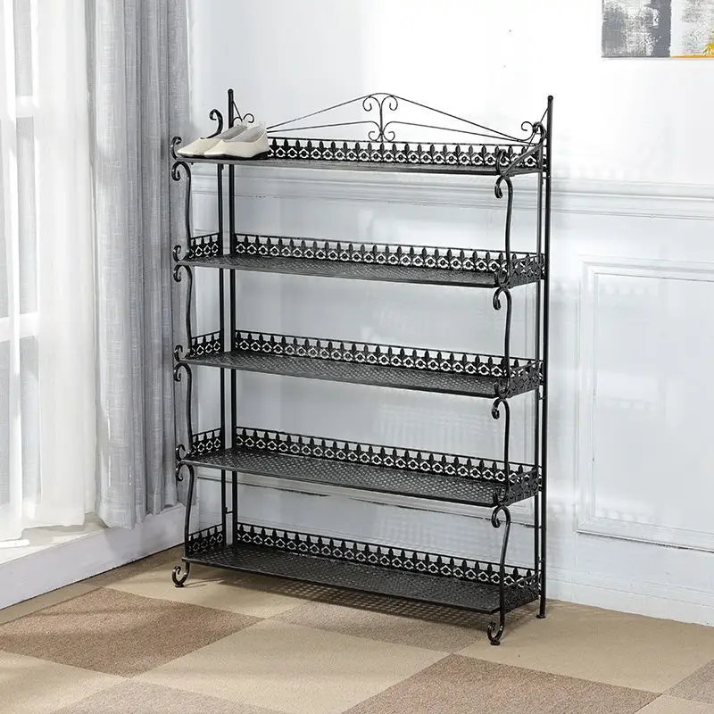 Wrought Iron Shoe Rack Simple Multi-layer Household Living Room Door Shoe Cabinet Strong Dust-proof Shoe Cabinets Furniture Ins