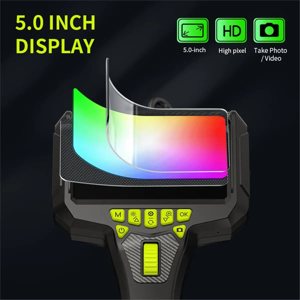 

Home Tool 5-Inch Screen 360 ° Steering 6mm Lens Endoscope HD Camera Automotive Maintenance Engine Industrial Pipeline Detector