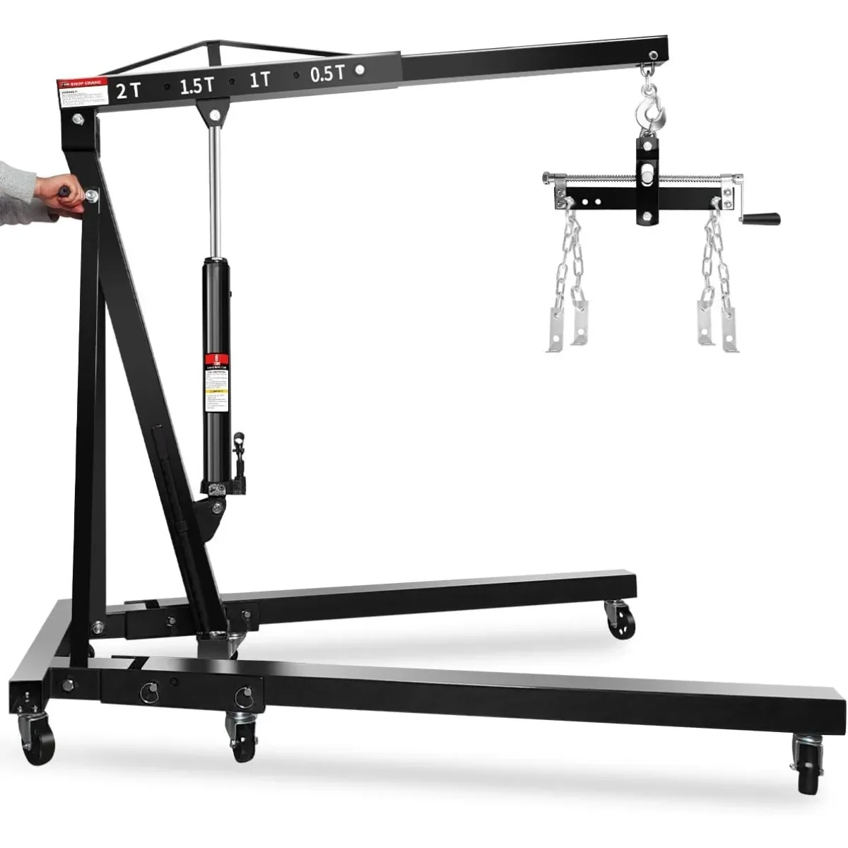 2 Ton Hydraulic Folding Shop Crane with Lever Operation