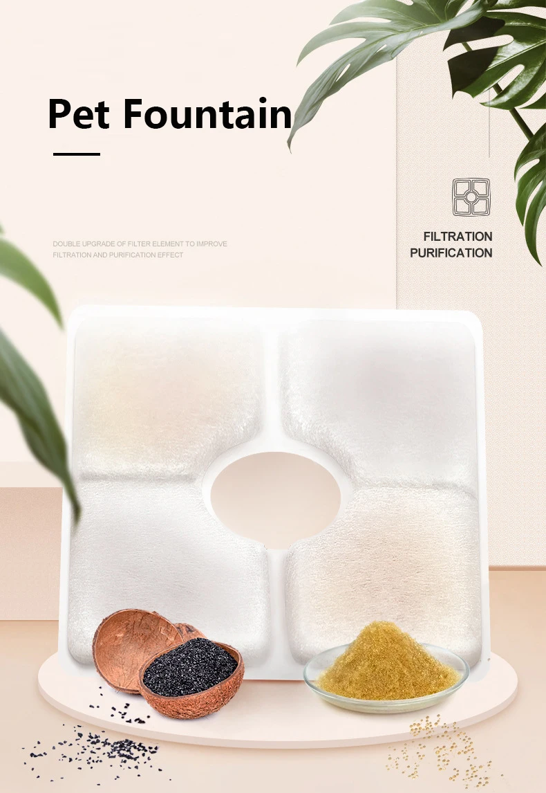 Pet Fountain Replacement Filters Cat Water Drinking Flower Spring Activated Carbon FilterFor Pet Dog Round Fountain Dispenser