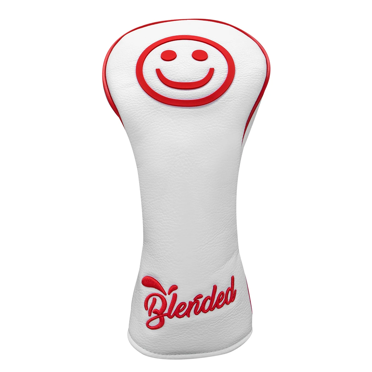 Cute Smile  Golf Club Head covers White Premium Leather Head Covers Set Headcovers for Driver Fairway Hybrid Wood Head covers Ir