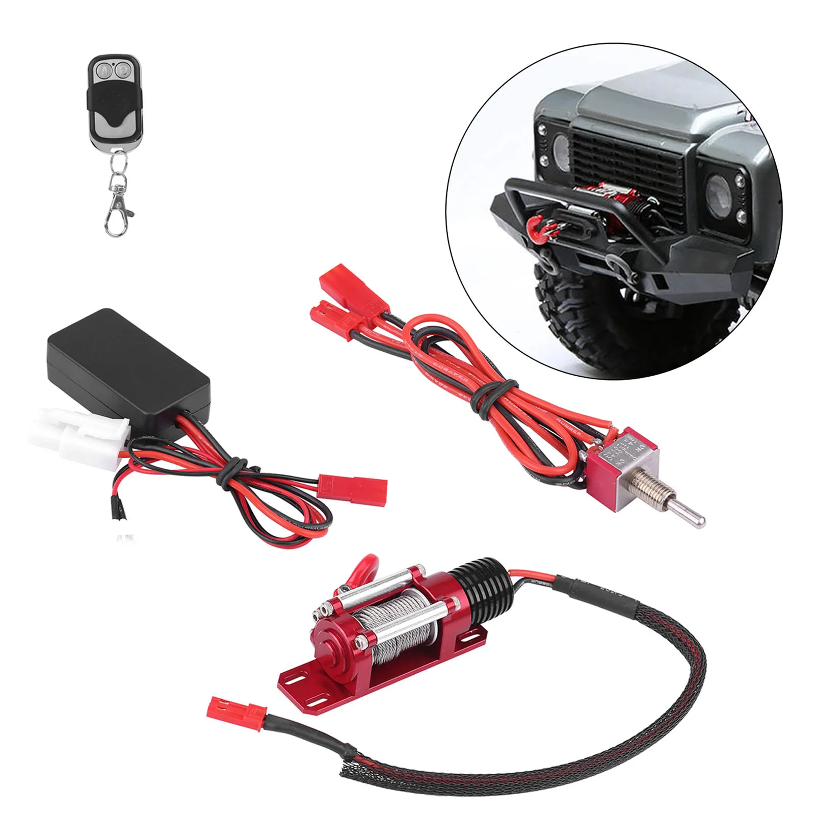 

Радиоуправляемая автомобильная лебедка, масштаб 1/10, радиоуправляемая модель автомобиля, гусеничный автомобильный аксессуар, металлическая лебедка с пультом дистанционного управления