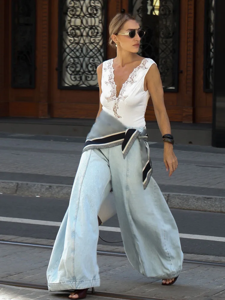 HH Woman Fashion High Waist Side Zipper Seam Decoration Slim Long Pants Women Autumn Casual Loose High Street Trousers