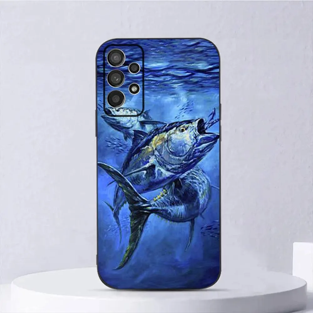 Bluefin Tuna sea fish Phone Case For Samsung Galaxy A13,A21s,A22,A31,A32,A52,A53,A71,A80,A91 Soft Black Shell