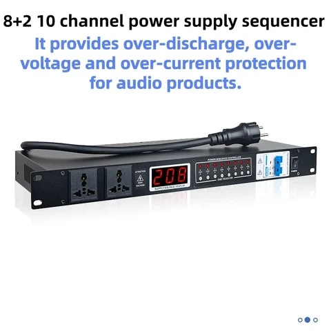 VQG 1020 10-Channel Power Sequencer, Power Management Controller Specially for KTV, Stage Performance and Engineering Projects.