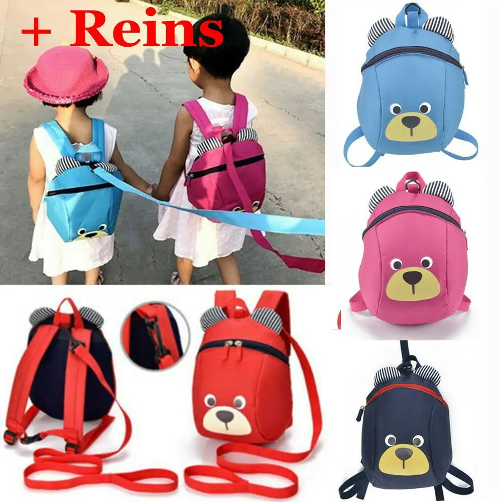 Kids Children Walking Strap Anti-lost Nursery Shoulder Bags Cartoon Bags Preschool Rucksack Toddler School Backpack