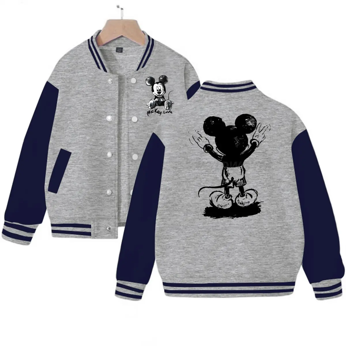 

Kids and Adults Jacket Outerwear Mickey Mouse Kids Gift Jacket Vintage Baseball Coat Gift for Birthday Family Matching Outfits