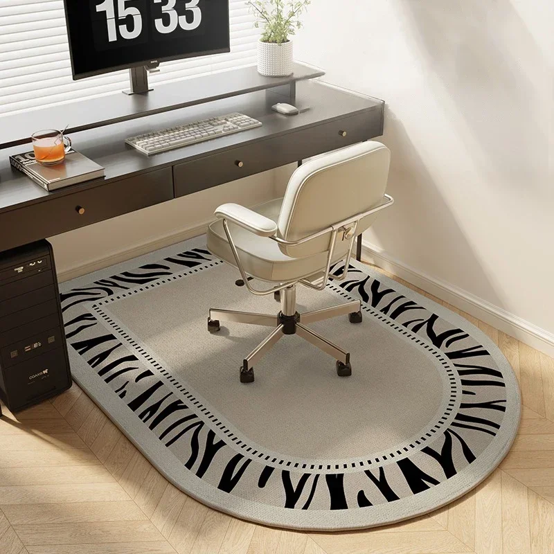 Modern Simple Semi-circular Desk Computer Chair Carpet Art Creative Lines Bedroom Rug Easy To Care Non-slip Decorative Mat IG