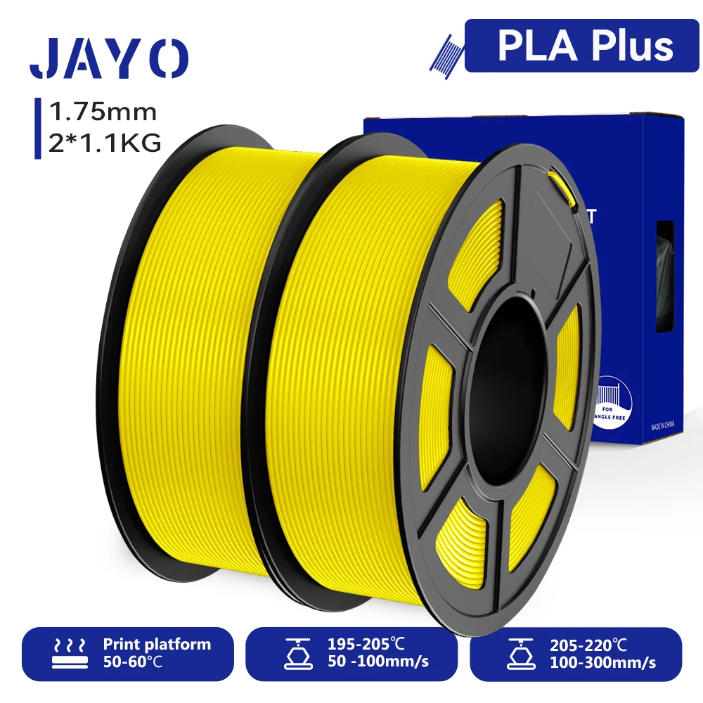 JAYO 2 Rollen 3D PLA+/ PLA+ 2.0 Filament Upgrade PLA Plus 3D-Drucker-Filament Ordentliches PLA+ 3D-Druckmaterial für FDM Mehrfarbig