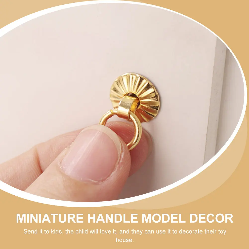 

10 шт. миниатюрных ручек-декоров из премиального материала для домашнего использования, для самостоятельного изготовления, мини-ручки для ящиков, аксессуары для декора сцен в миниатюрном стиле