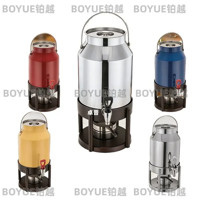 Large Capacity Stainless Steel Insulated Milk Bucket for Hotel Restaurant Buffet Coffee Soy Beverage Dispenser Thermal