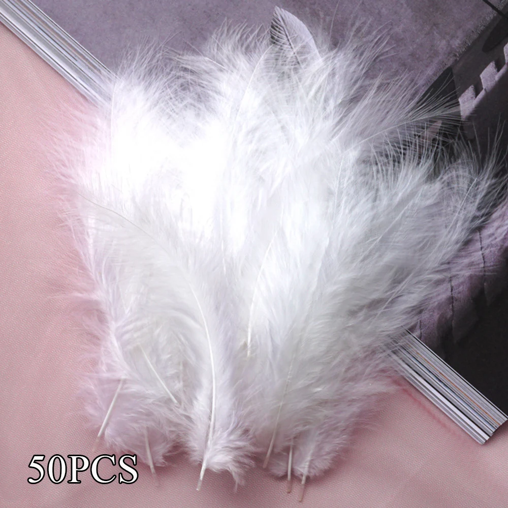 10-15cm Colored Plumas Natural Turkey Marabou Feather Fluffy Plume Wedding Dress Party DIY Decorations Handicraft Accessories