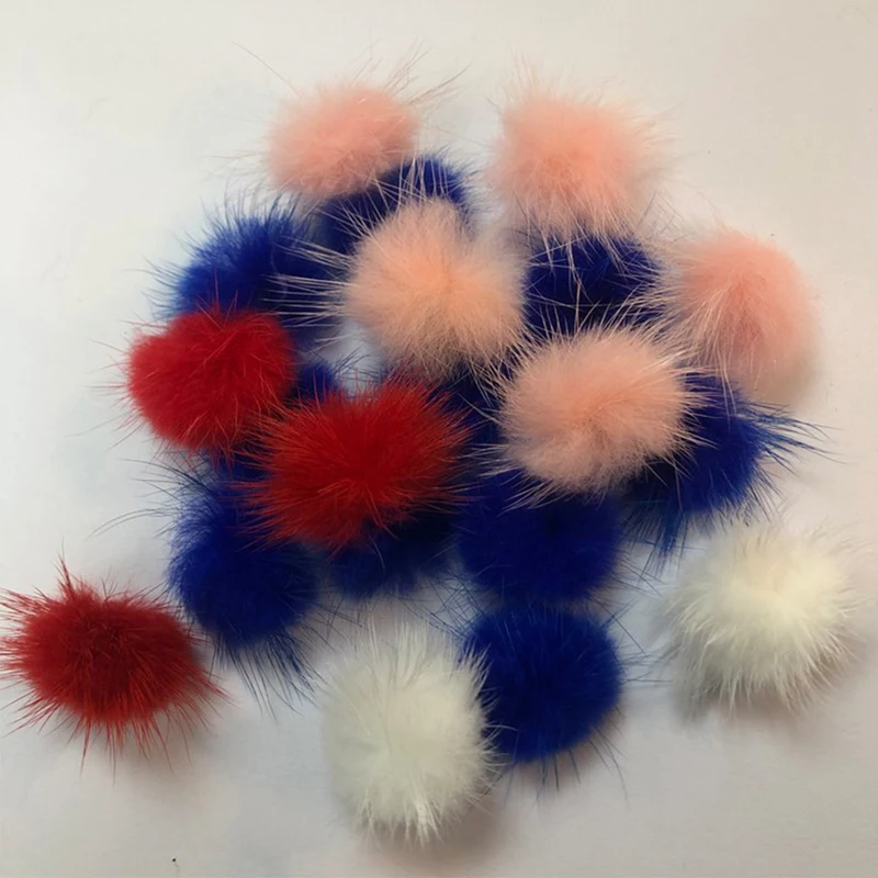 10PCS Nails Art 3D Decorations Mini Pom Poms Mink Fur Ball DIY Pompones Accessorie For Ring Keychain Shoes Hats Sewing Supplies