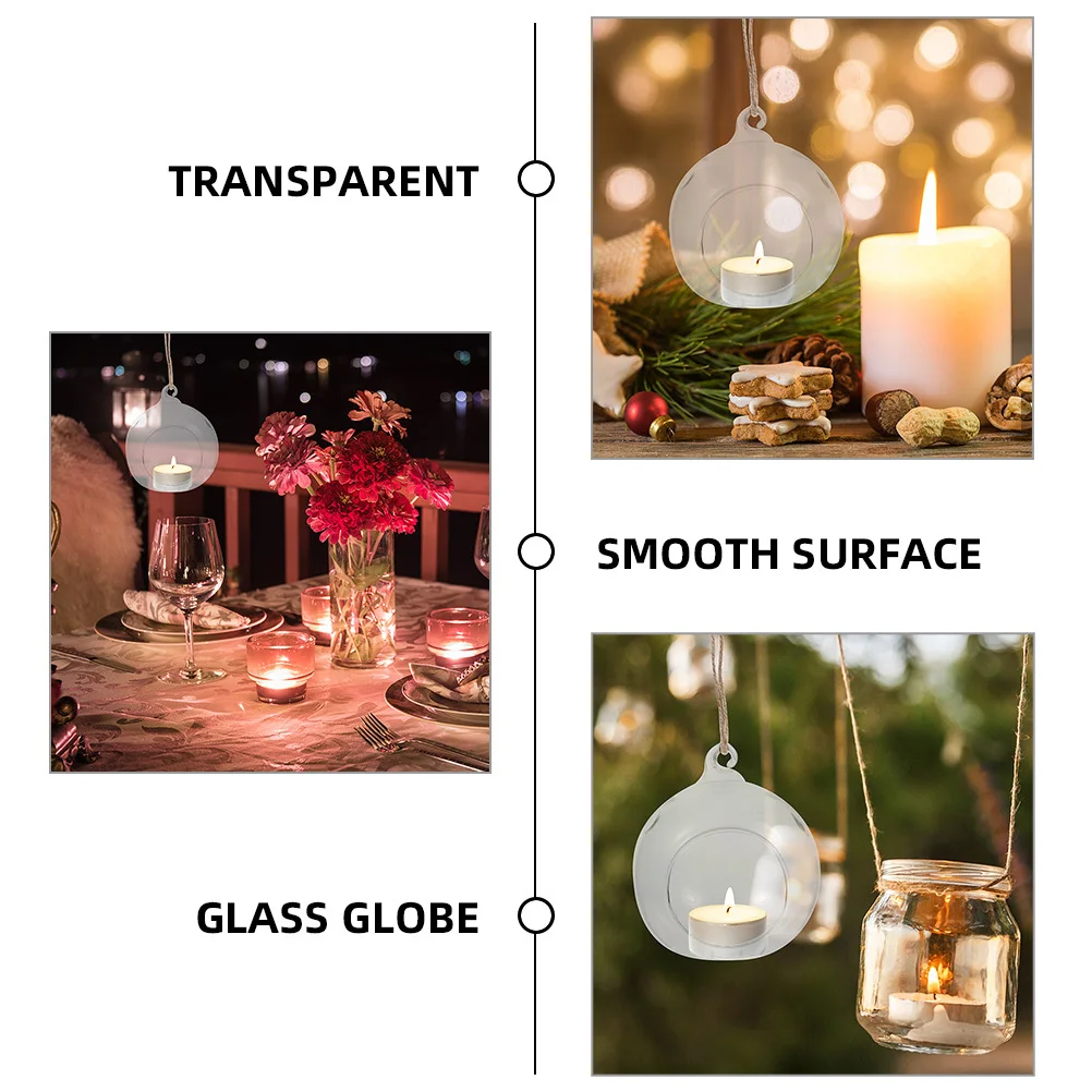 

6 Pcs Hanging Glass Globe Tea Light Holder Globes for Candles Crystal Ornaments Planter Decor