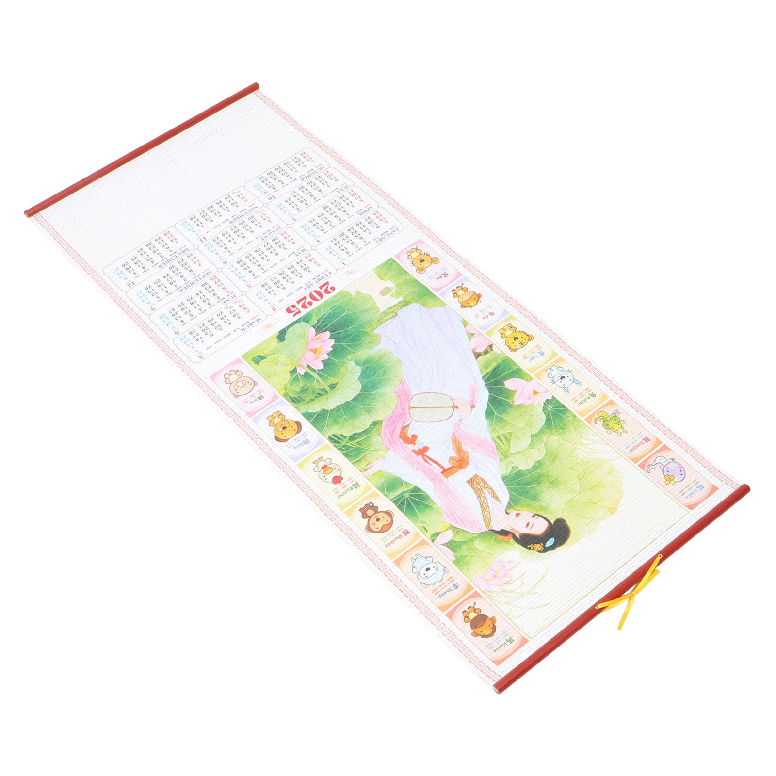 2025 Chinese Lunar Wall Calendar Traditional Style Thick Paper Yearly Planner with Festival Dates