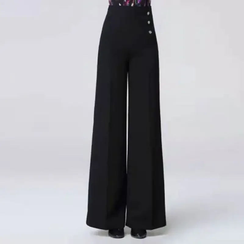 

Осенние новые офисные женские универсальные повседневные капри, модные свободные однотонные асимметричные брюки с высокой талией и пуговицами, женские 2025 г.