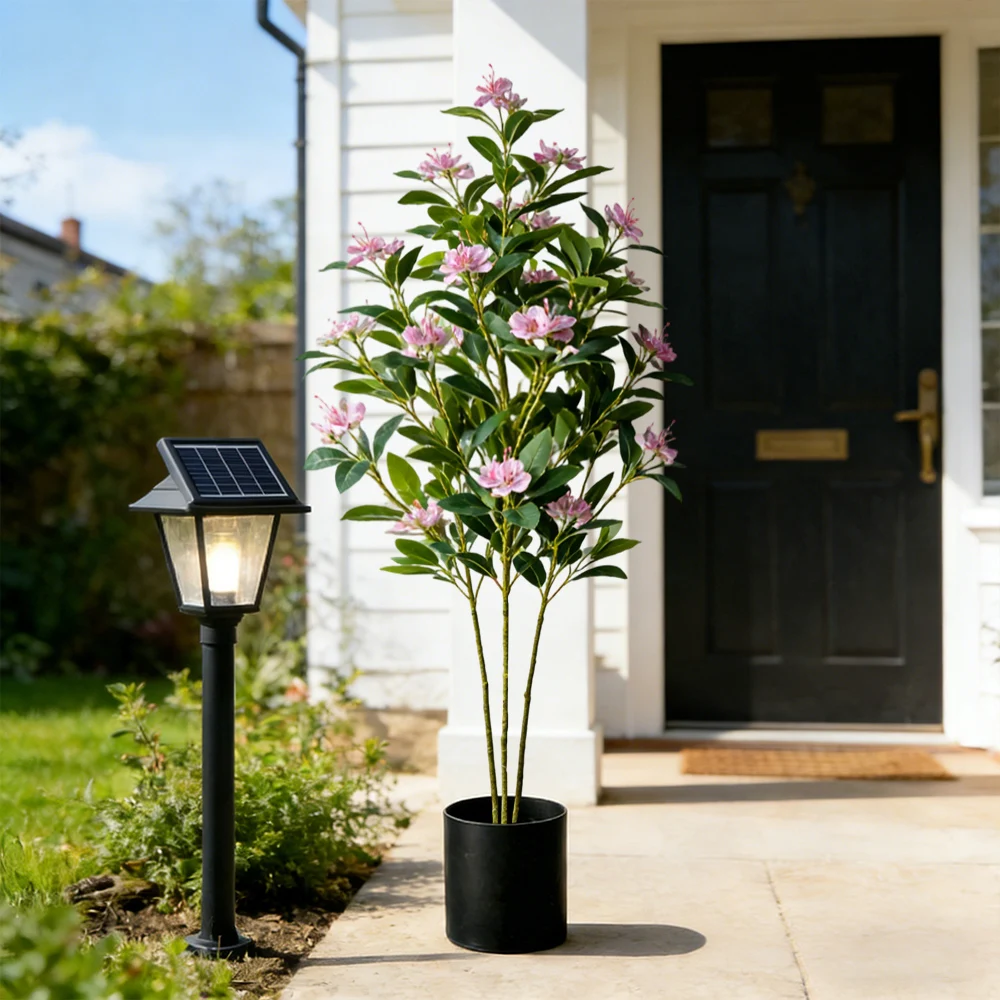 Árbol de Ficus Artificial de 80/120 cm, Planta Artificial Grande de Banyan, Planta Tropical de Plástico, Rama de Ficus, Planta de Palmera Artificial para Decoración del Hogar