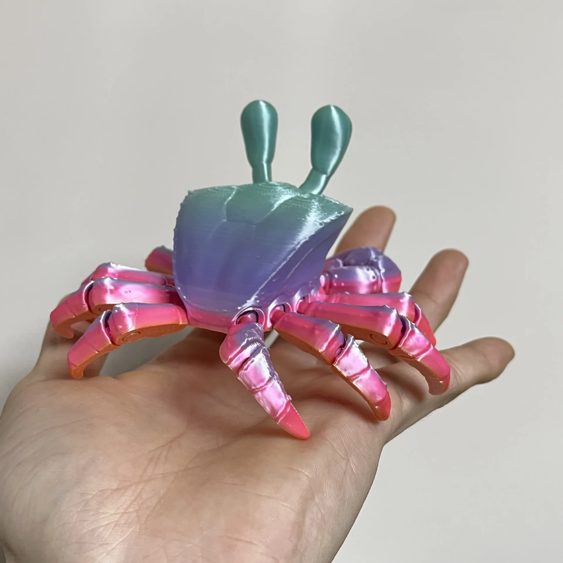 New 3D Printing Dazzle Color Crab Multi-joint Movable Simulation Crab Toy Model Desktop Decoration Small Ornaments Funny Gifts