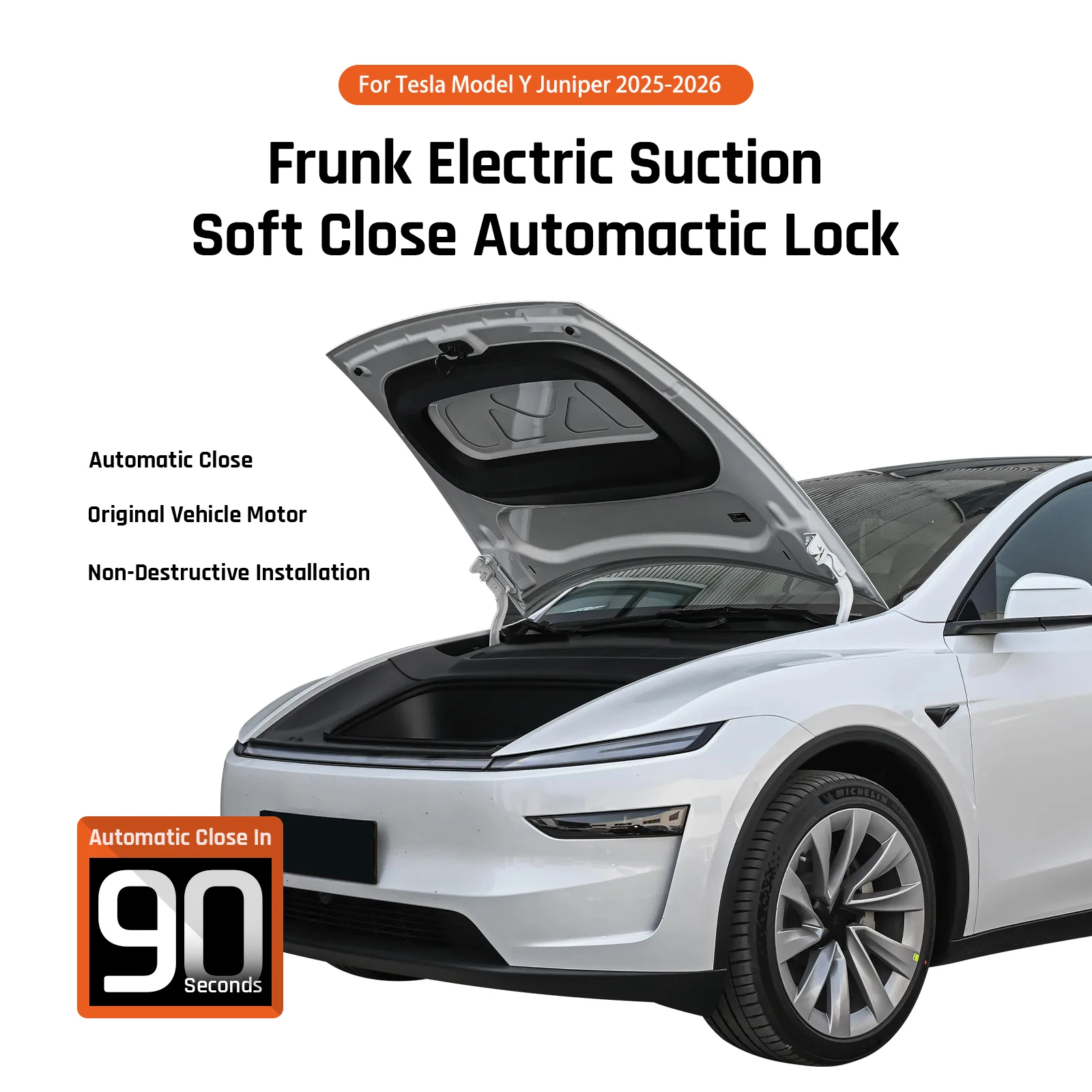 Front Trunk Electric Suction Lock Soft Closing Retrofit Kit Auto Latch Upgrade for Tesla Model Y Juniper 2025 2026