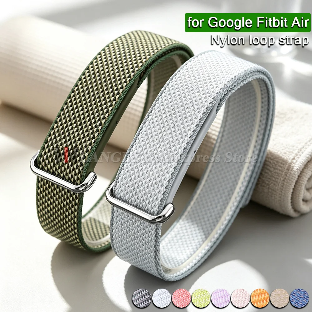 Für Google Fitbit Air Sport Nylon-Schlaufen-Uhrenarmband Ersatz Geflochtenes Armband Atmungsaktives Band für Männer und Frauen Smartwatch-Armbänder