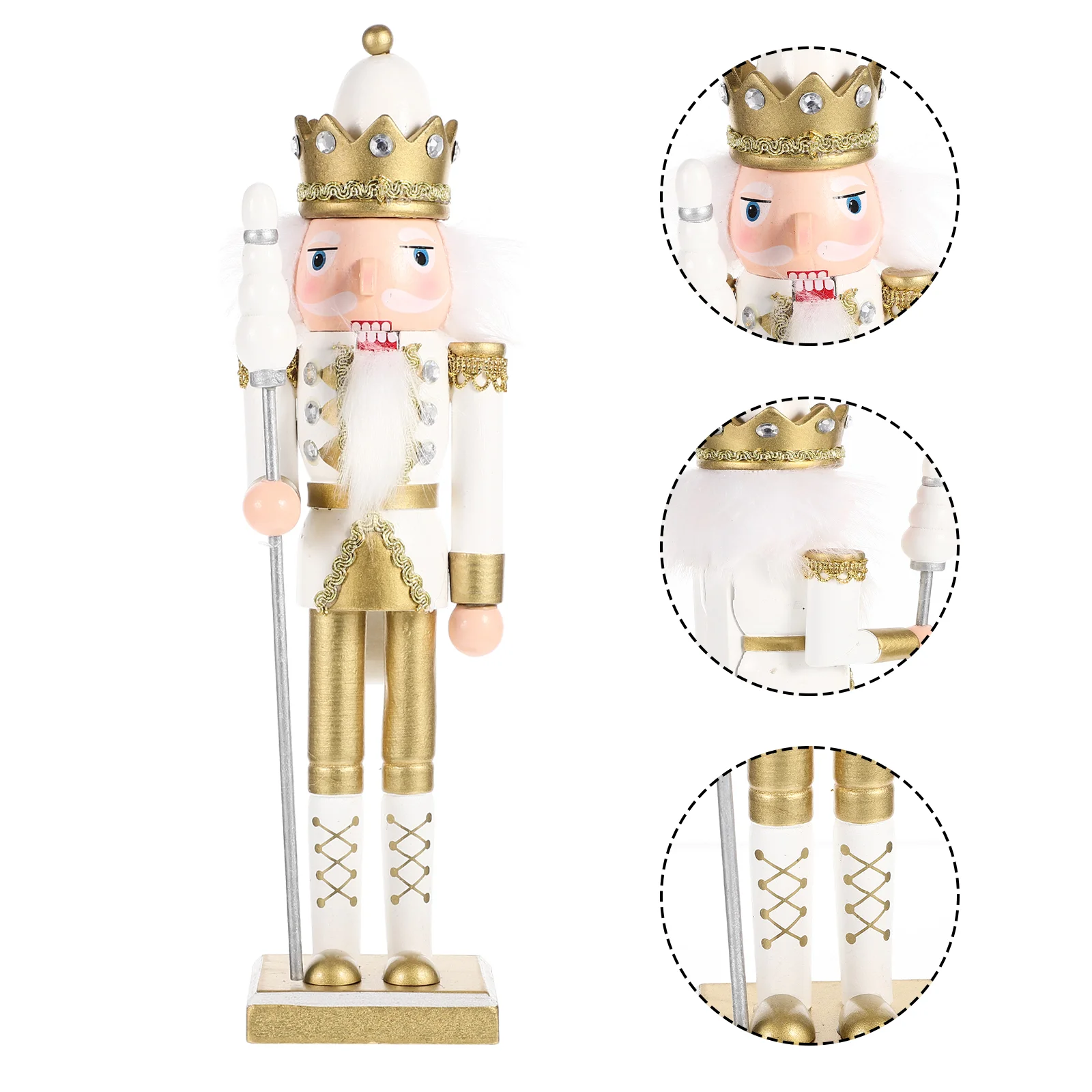 Christmas Nutcracker Golden 150cm Nutcrackers Craft King Decor Gifts for Stocking Stuffers Desktop Wooden Xmas Puppet