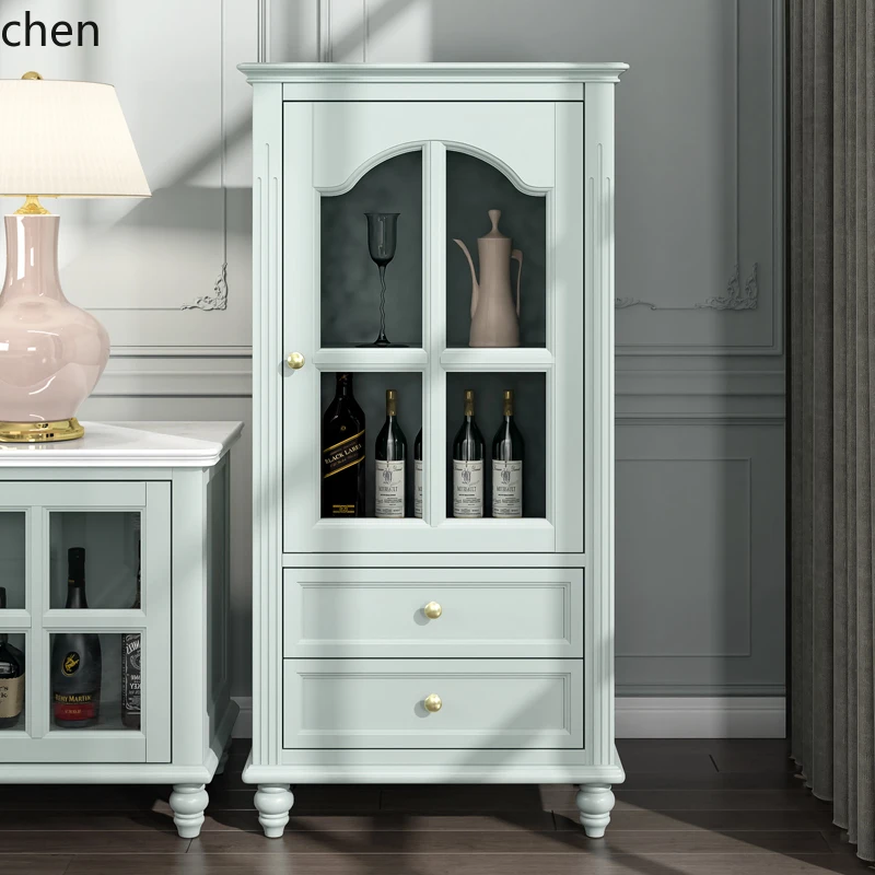 HT rural solid wood display cabinet TV side cabinet living room home storage decoration new bookcase