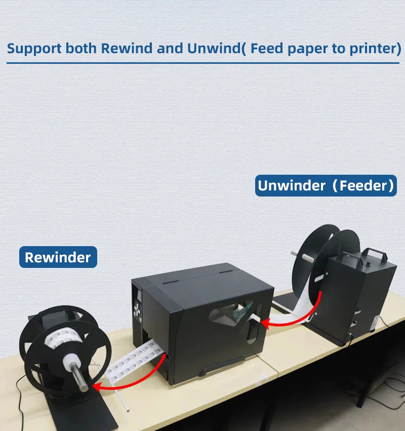 Color Printer Barcode Label Rewinder BSC-A9 Automatic Label Rewinder 360mm Table Top Rewinding Machine