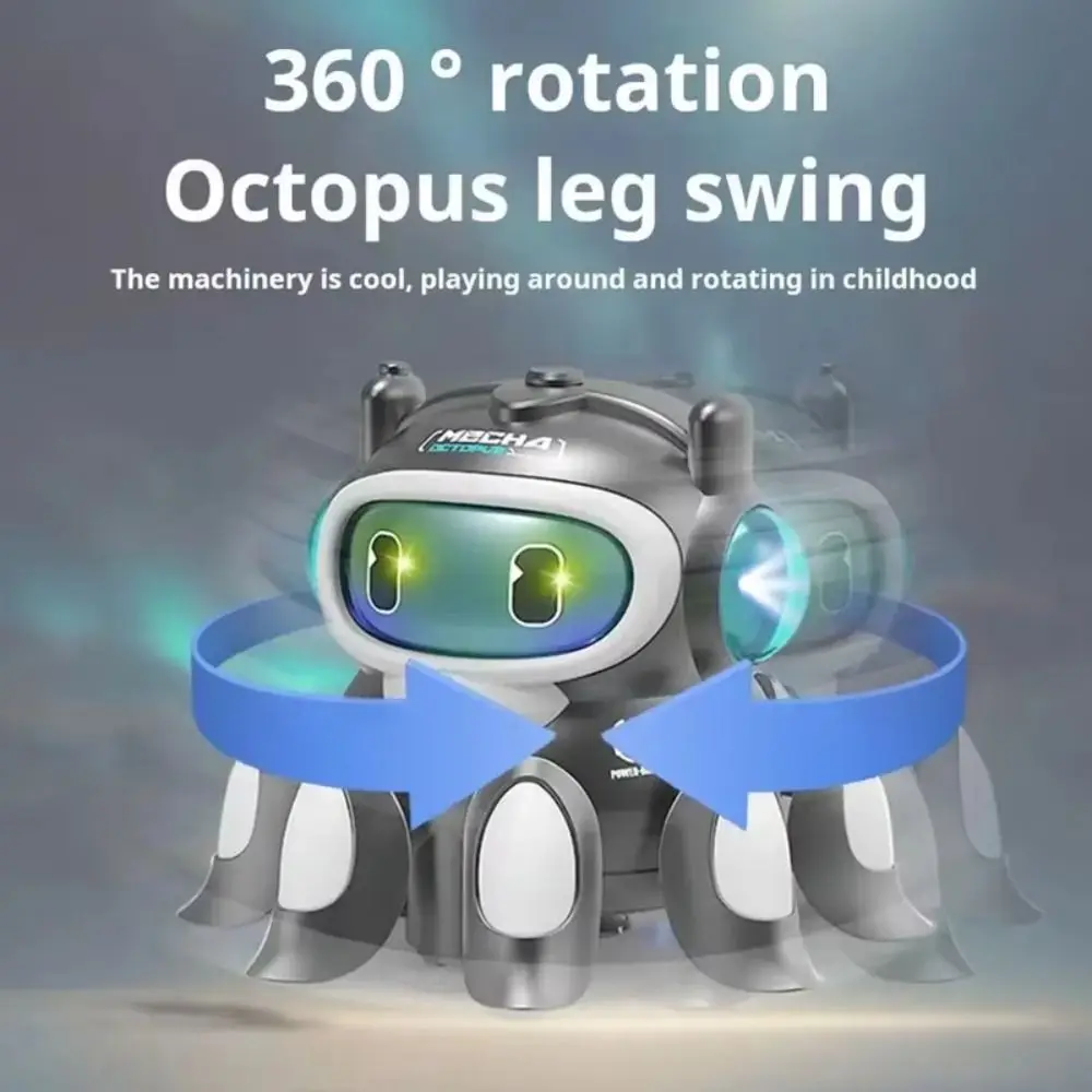 Color Light Universal Octopus Doll Automatic Obstacle Avoidance Cool Lighting Electric Walking Toy Swing Motion
