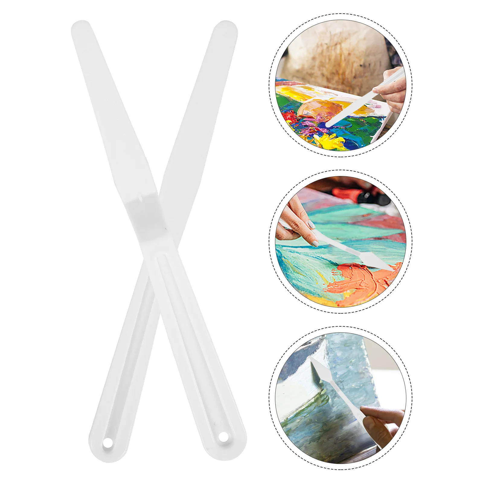 

1Set Plastic Oil Painting Spatulas Ergonomic Handles Durable Mixing Paint Pigment Stirring Tools for Art Painting