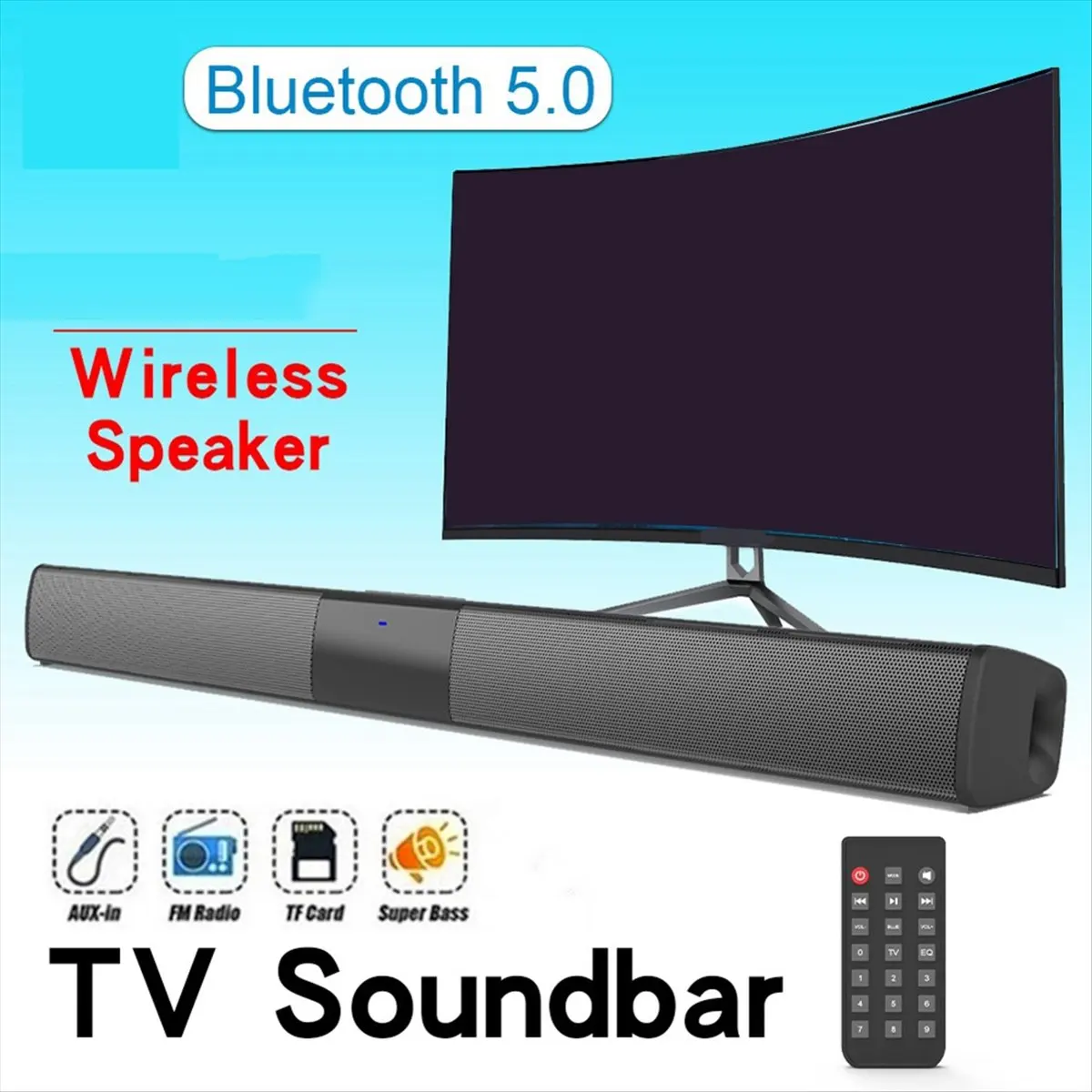 SWXF BS-28B Soundbar Bluetooth Speaker Long Stereo Home Theater Sound Multifunctional Desktop Wireless Portable Speaker