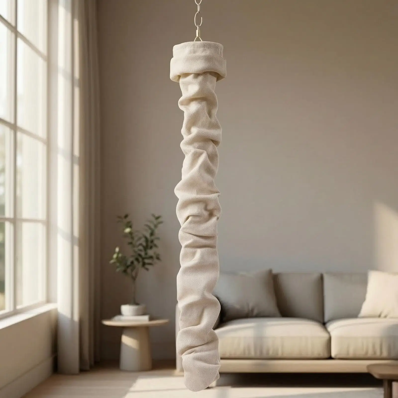 Chandelier Cord Cover Linen Chandelier Chain Cover Easy to Install Textile Cord Wrap with Hook-and-Loop for Homeowners, view 4