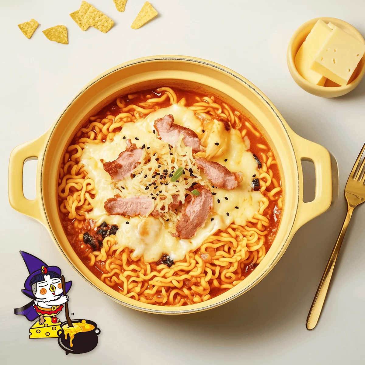 [4 paquetes] fideos Buldak Quattro queso pollo caliente sabor salteado Ramen - 5 Paquetes * 5,11 oz 【tendencia en TikTok】, 725,00g