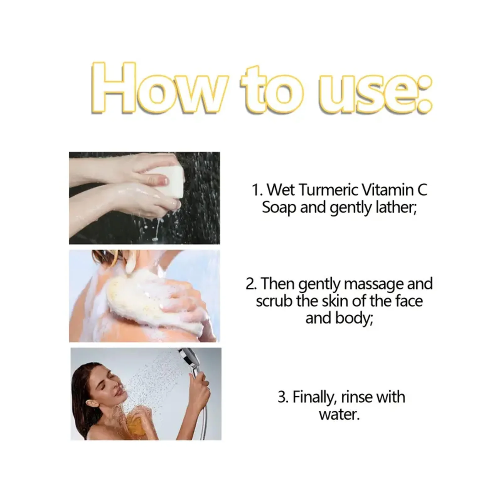 Sapone alla curcuma fatto a mano Pulizia del corpo Schiarente Ascelle scure Gamba Detergenti per il corpo Schiarente Sapone per il viso Tenero Cura della pelle Bellezza