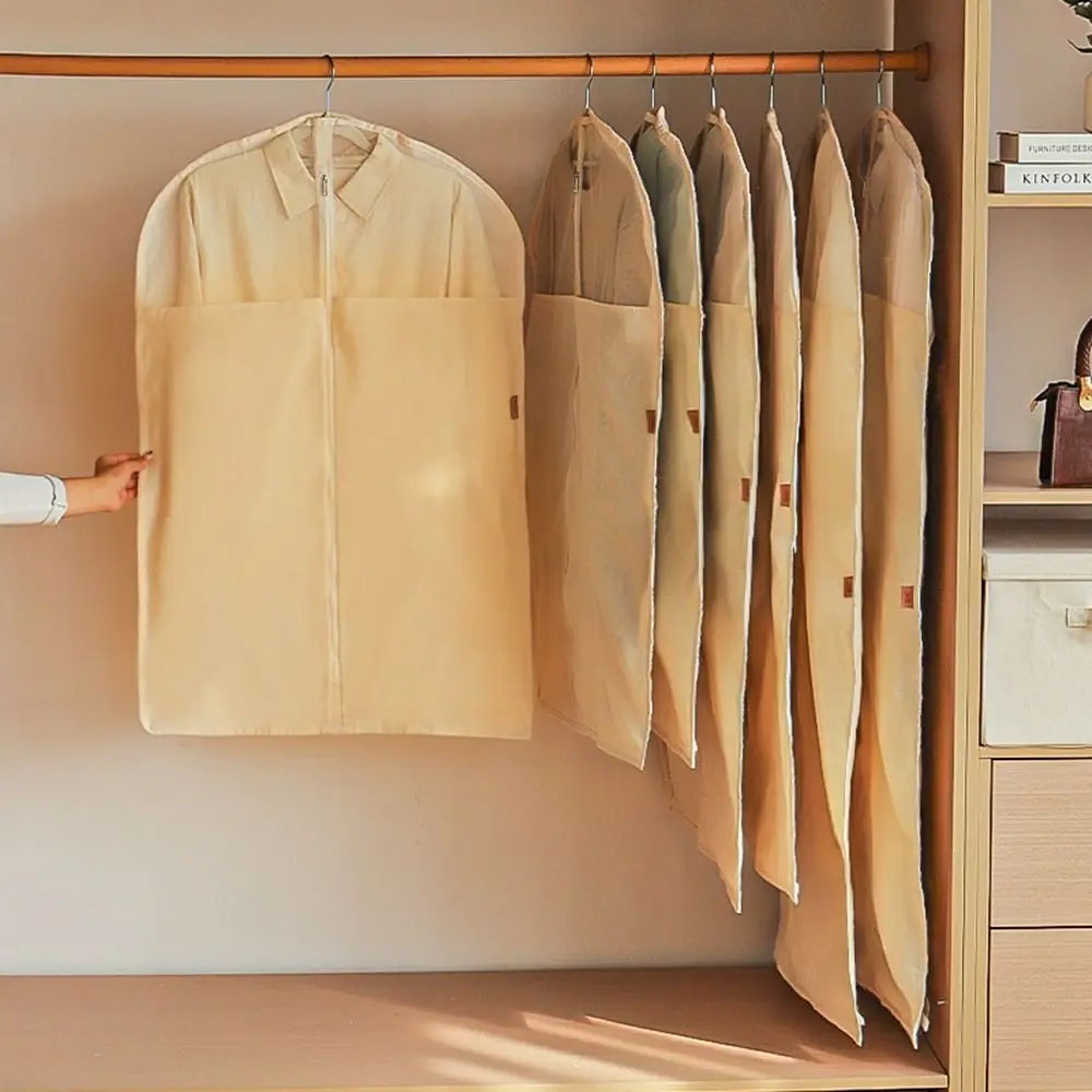 

Хлопково-льняной пылезащитный чехол для одежды, защитный подвесной чехол для костюма, сумка для хранения, пылезащитный дышащий чехол для сумки для одежды для дома