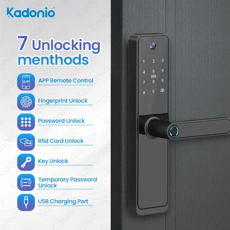

Intelligent visual cat's eye semi-automatic graffiti remote home security door villa wooden door fingerprint lock