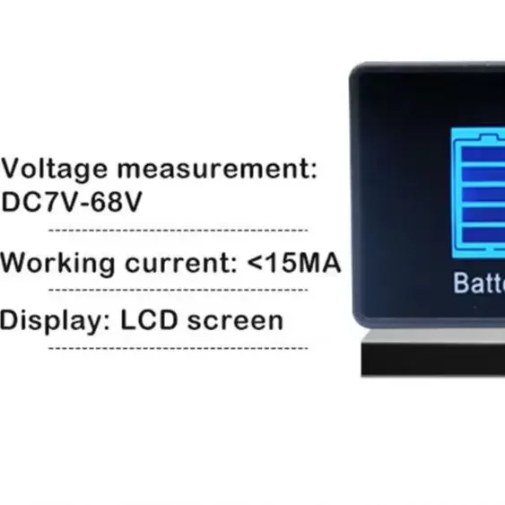 DC768V Battery Voltage Meter for Vehicle Battery Capacity Indicator 12V Voltmeter Wide DC7 to 68V Voltage Range