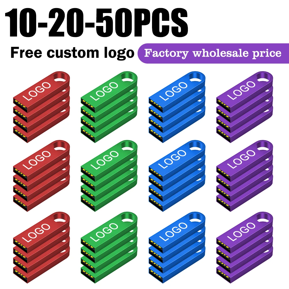 

10/20/50Pcs/lot Pen Drive 64GB 32GB 16GB USB Flash Drive 8GB 4GB U Disk 2GB 1GB 128M 256M 512M Key Usb Stick Free Custom Logo