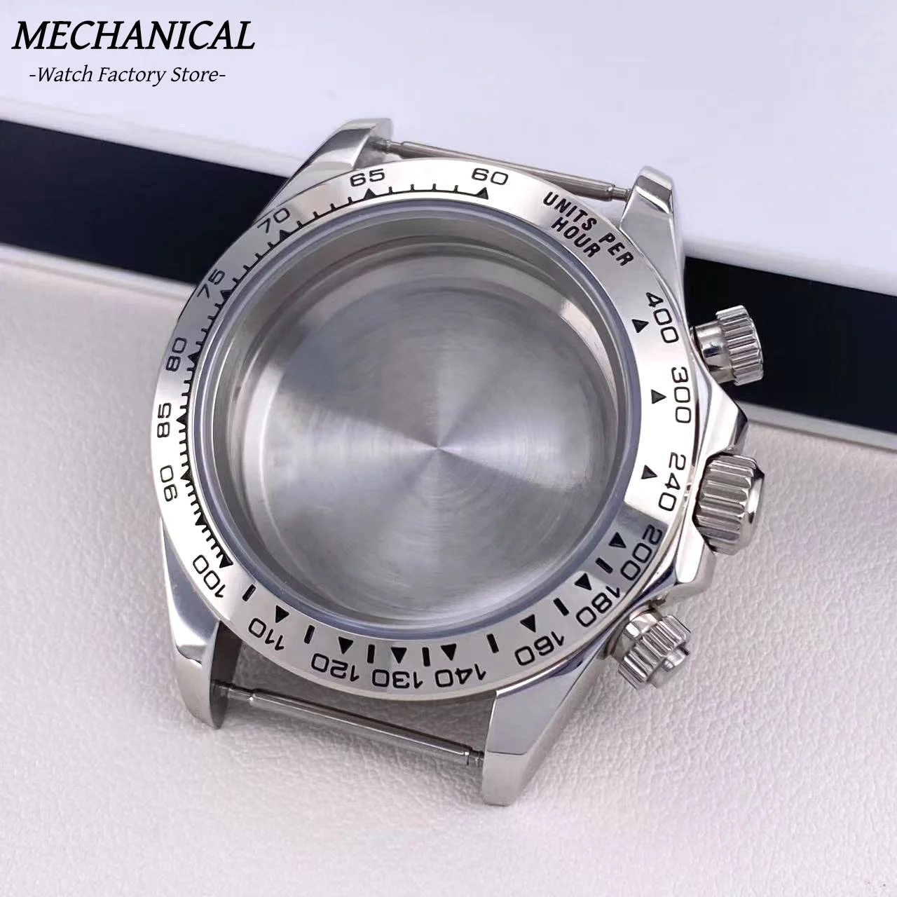 39 mm VK63 Uhrengehäuse mit Keramiklünette und Saphirglas, Edelstahl, Herrenuhr-Zubehör für VK63 Quarzwerk – Detail 16