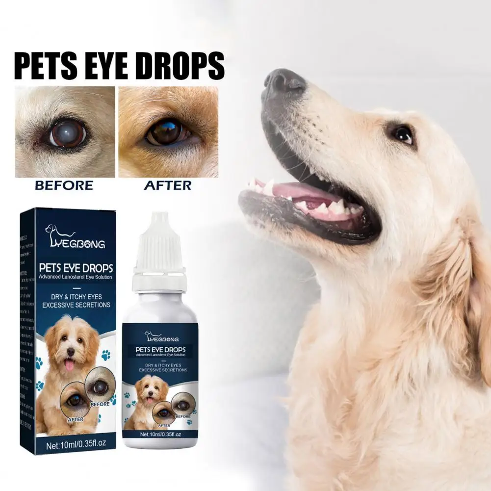 10ml Dogs Eye Drops Safe Ingredients Quick Absorption Long Lasting Gentle Anti-itching External Use Pet Dog Eye Wash Drops Pet