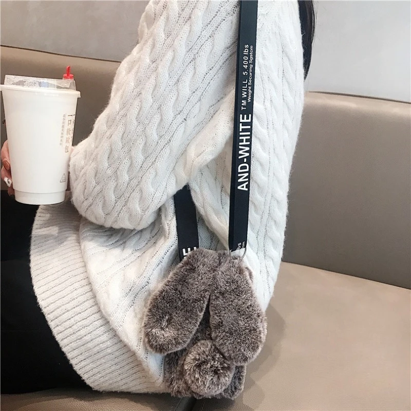 

Plush Bunny With Lanyard Phone Case For Realme C85 C75 C75X C67 C65 C63 C61 C60 C55 C53 C51 C35 C33S C31 C30S C25S C25Y Cover