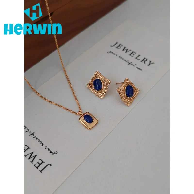 Full Body S925 Sterling Silver Plated With 18K Gold | Lapis Lazuli Necklace | Chain Length 38+6CM