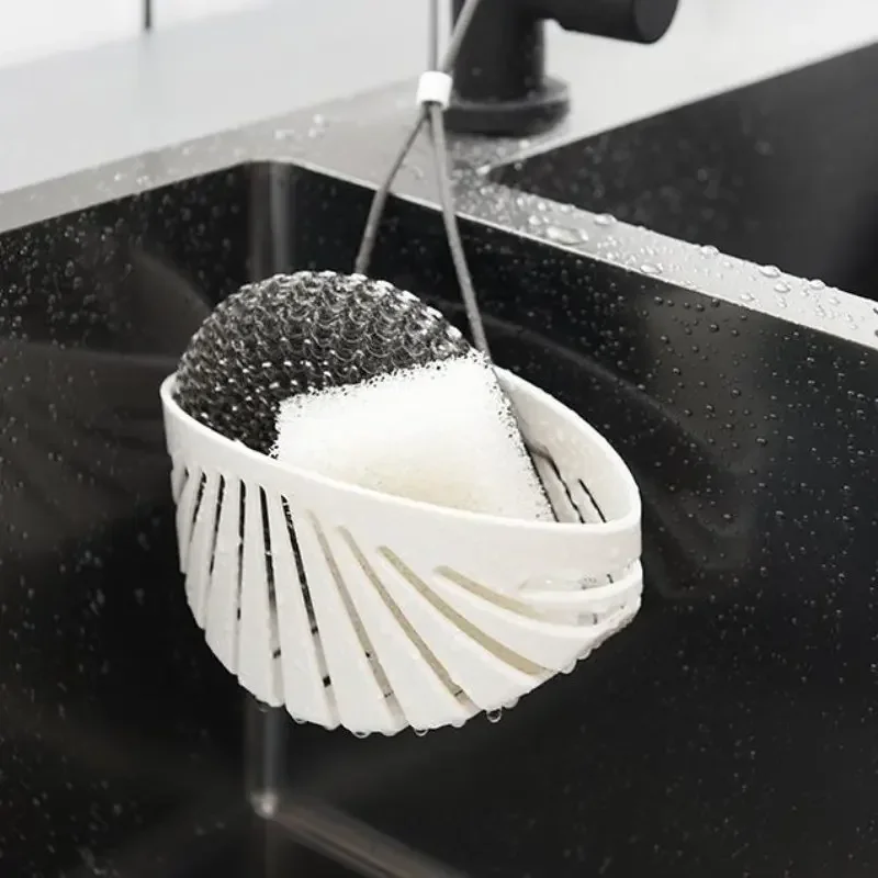 Shell Shape Sink Soap Sponge Drain Rack Kitchen Hanging Basket Storage Holder Shelf Organizer Shower Tray Bathroom Accessories