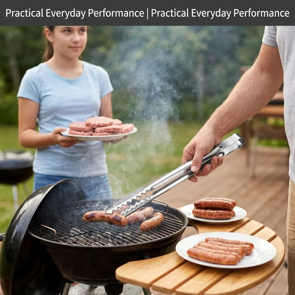 Extra Long Grilling Tongs Food Clip Charcoal Fire Barbecues BBQ Tongs Cooking Grill Tools Kitchen For Home Outdoor