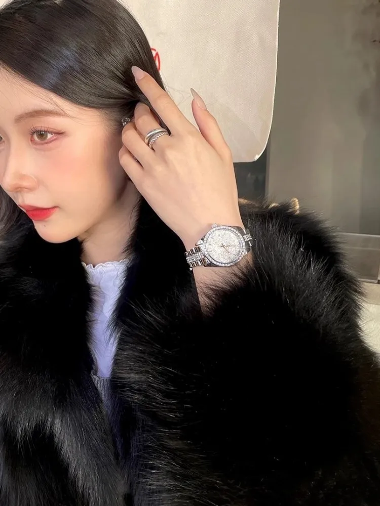 Fashion Diamonds Luxury Women Mechanical Watch Office Ladies Elegant Designer Stainless Steel Wristwatch