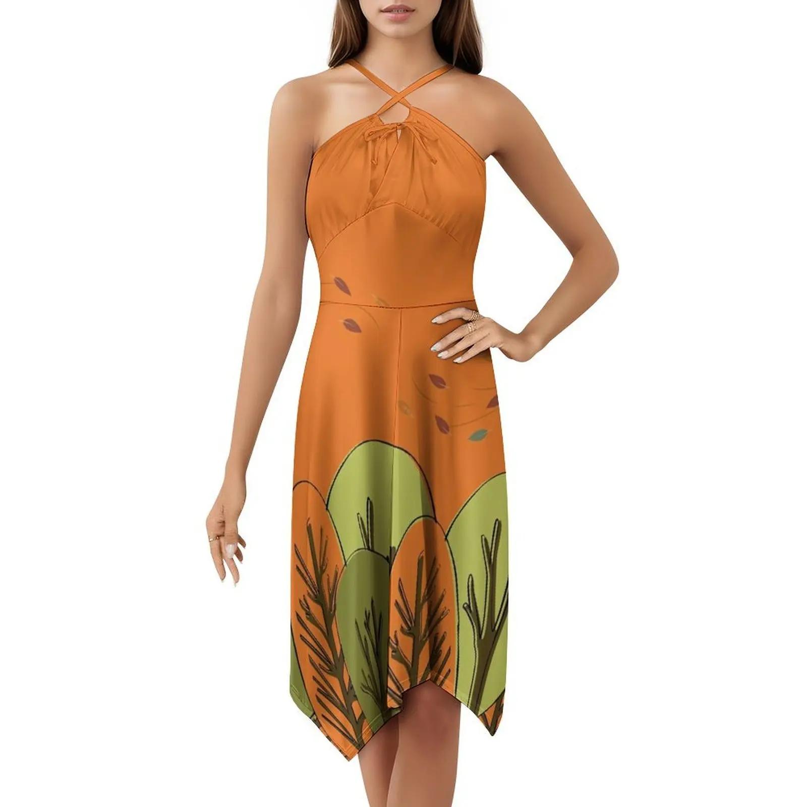 الخريف يترك نمط بوهو شيك فستان أنيق موضة شاطئ حفل زفاف ثوب الخريف يترك نمط الغواش الخريف فستان ل #5