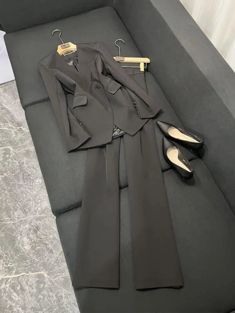 

Bla V-ne Suit Set Women's Profional Commute High-end Formal Two-piece Set Ele Godd Sle Busin Wear