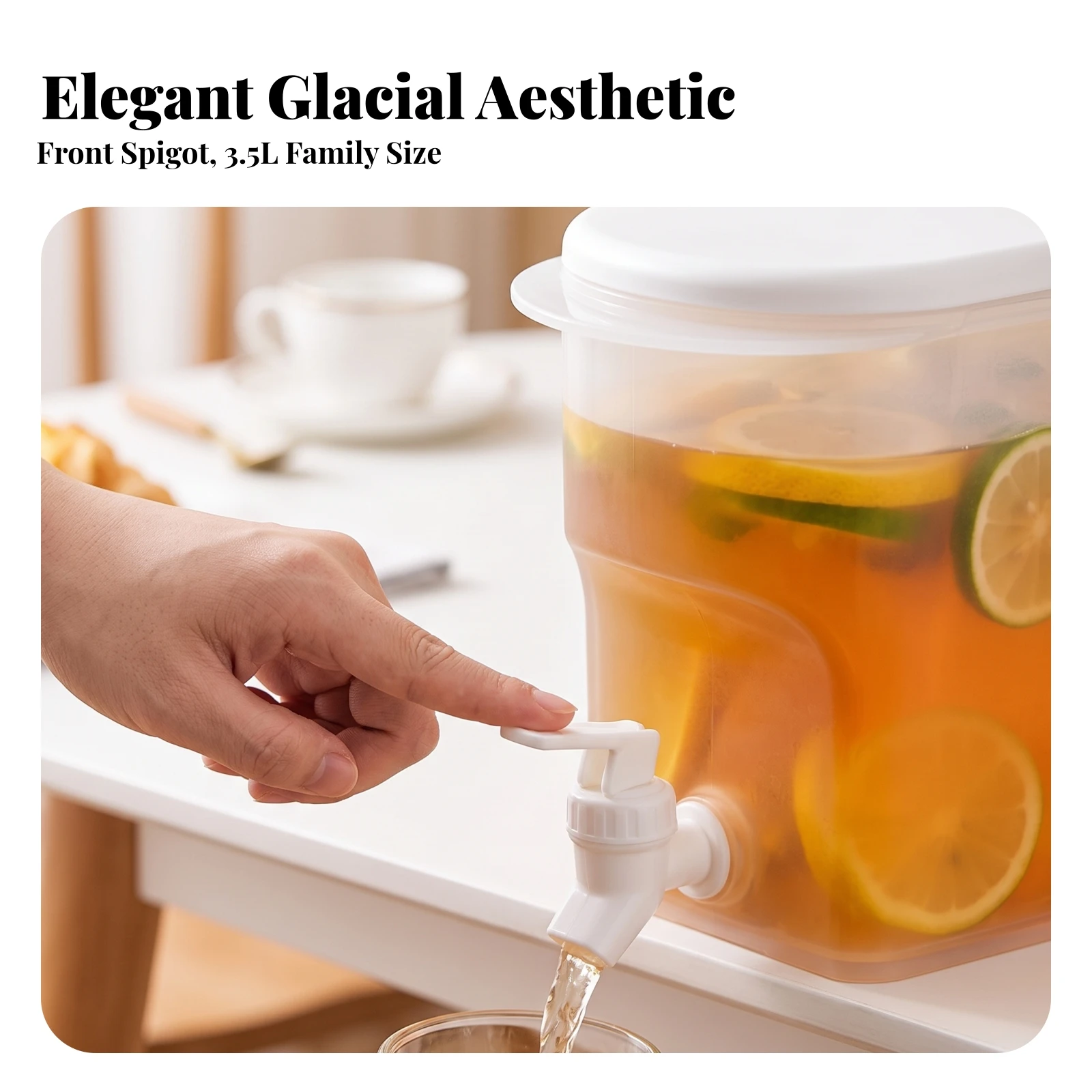 Fridge Drink Dispenser Leakproof Beverage Dispenser with Faucet Cold Water Kettle with Faucet Translucent Refrigerator